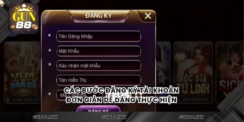 Các bước đăng ký tài khoản đơn giản dễ dàng thực hiện